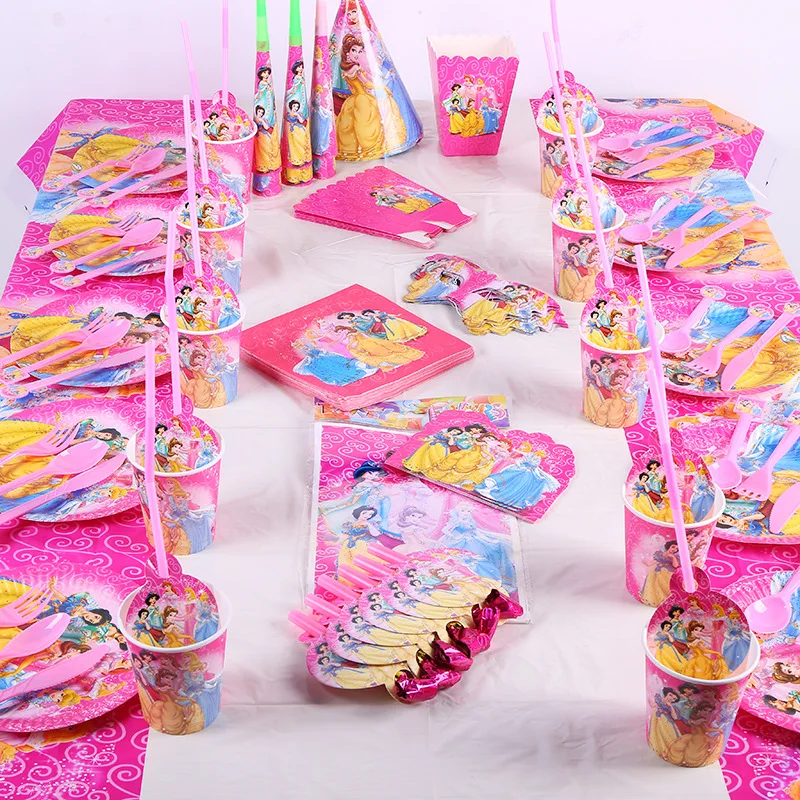 10p Ariel/Snow White/Belle/Cinderella/Jasmine/Aurora Princess Plastic Gift Candy Loot Bag Kid Birthday Party Supplies Decoration