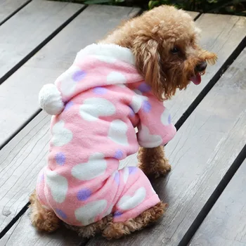 Soft Dog Jumpsuit Autumn Winter Pet Pajamas for Small Puppy Dog Cats Flannel Pet Chihuahua Pug 4-legged Clothes Pet Dog Clothing 4
