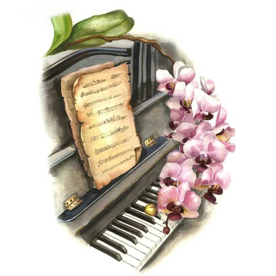 

Full Square Round DIY Diamond Painting Piano flower 5d art mosaic diamond Embroidery Cross Stitch wall decor handmade gift