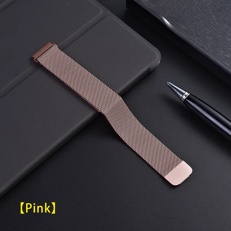 Pink UEBN 20 мм 22 мм Миланская петля ремешок сменный ремешок для xiaomi Huami ремешок Amazfit GTS/GTR 42 мм 47 мм/Bip Ремешки для наручных часов - Цвет ремешка: Pink