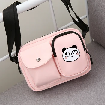 

Fashion Cute Cartoon Panda Shoulder Crossbody Bag for Women Waterproof High Capacity Simple Candy Color Mini Mobile Phone Bags