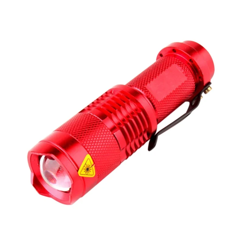 Светодиодный фонарь на переднюю часть велосипеда, водонепроницаемая лампа с поворотом на 360 градусов, светильник с регулируемым фокусом, перезаряжаемый светильник-вспышка для велоспорта - Цвет: Красный