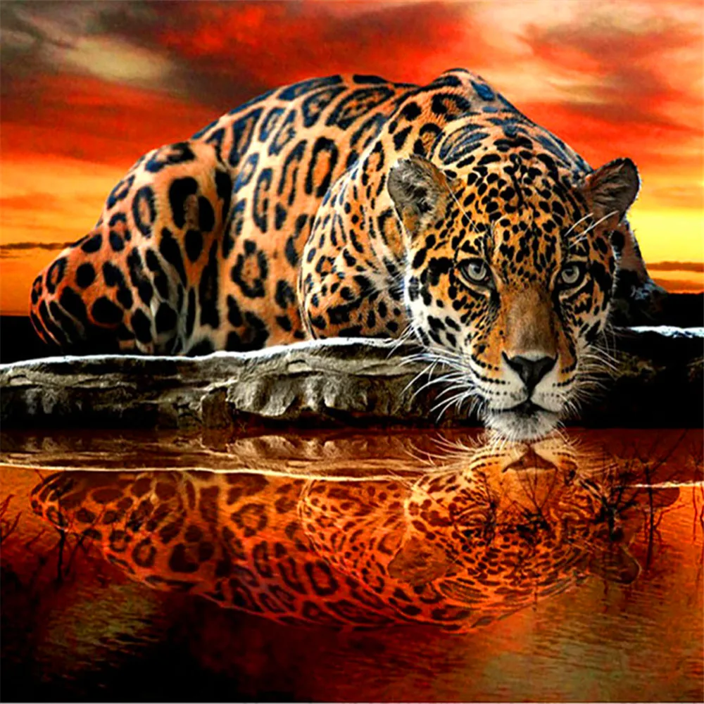 Full Round Diamond 5D diamond painting animal tiger fox diamond embroidery kit mosaic painting diy children gift 