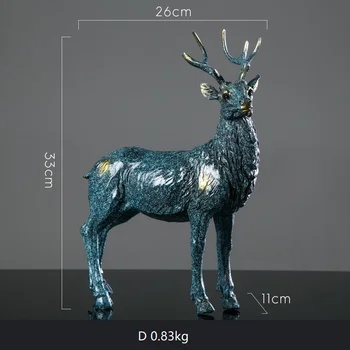 

RESIN DEER FIGURINE STATUE HOME LIVING ROOM DECOR CRAFTS SCULPTURE CREATIVE GIFTS MODERN DESKTOP ORNAMENTSCULPTURE HOME OFFICE