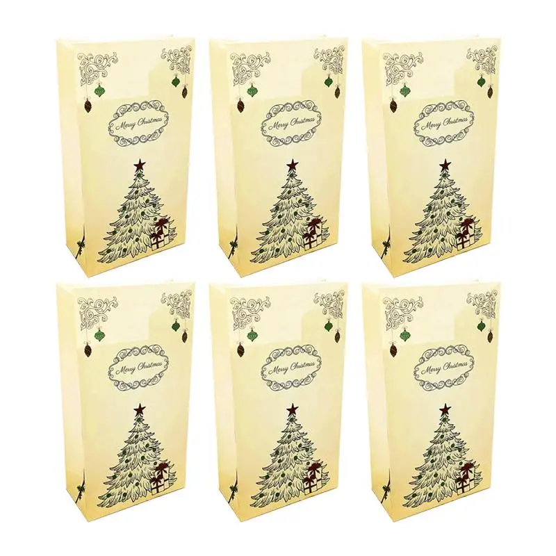 6pcs Unique Christmas Candy Bag Gift Bags Creative Gift Pouch Food Biscuits Bag Souvenir Bags For Party Festival - Цвет: 4