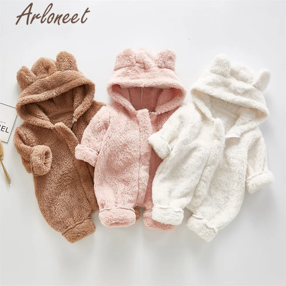 ARLONEET/пальто с героями мультфильмов; зимнее пальто для новорожденных девочек; комбинезон на молнии; Верхняя одежда с капюшоном; хлопковое пальто для малышей; однотонная верхняя одежда для мальчиков