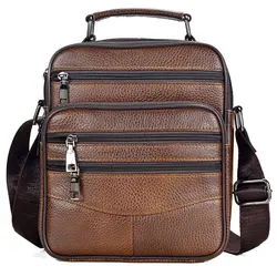 Sacs à main en cuir véritable pour hommes, sacoches en cuir de vache de bonne qualité, sac d'affaires Ipad, porte documents de taille moyenne, fourre tout 