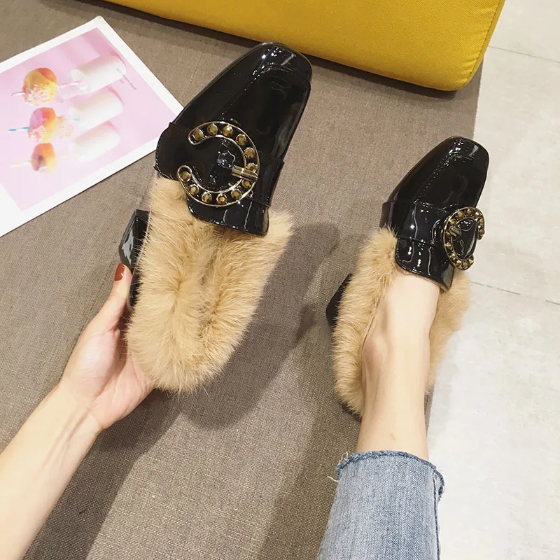 

2020 Quality Patent Leather Pumps Women Autumn Winter Square Toe Office Ladies Shoes High Square Heels Fashion Pumps Shoes Woman