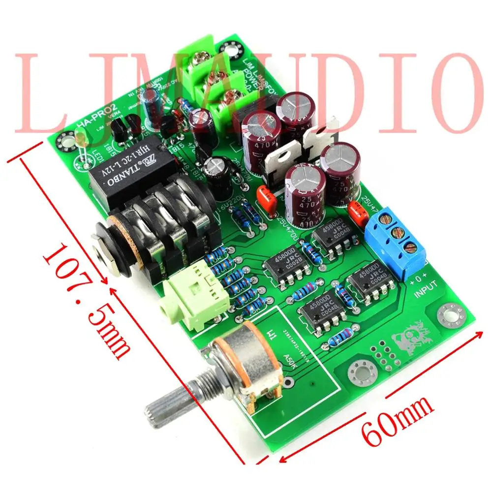HA PRO2 Monitor Level Headphone Amplifier Finished Board w JRC 4580D OP AMP
