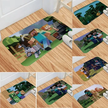 

Mining Pixels Flannel Mat Mycraft Cartoon Anime Mat Door Kitchen Bathroom Non-Slip Mat Bathroom Rug Toilet Rug Kitchen Mat Gift