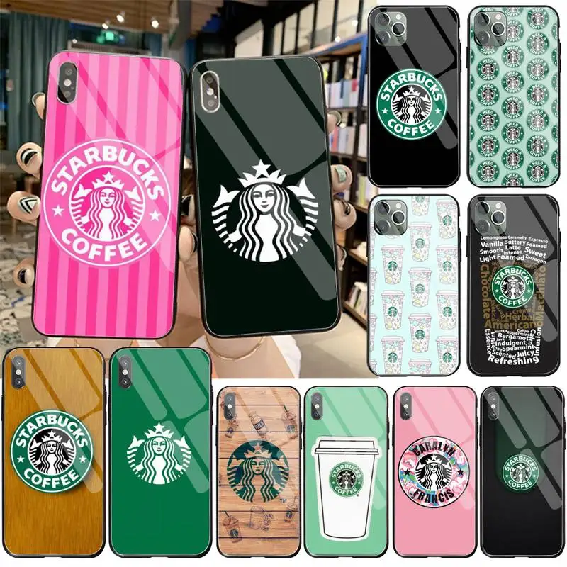 Hot sale coffee cup Customer Phone Case Tempered Glass For iPhone 11 Pro XR XS MAX 8 X 7 6S 6 Plus SE 2020 case | Мобильные телефоны