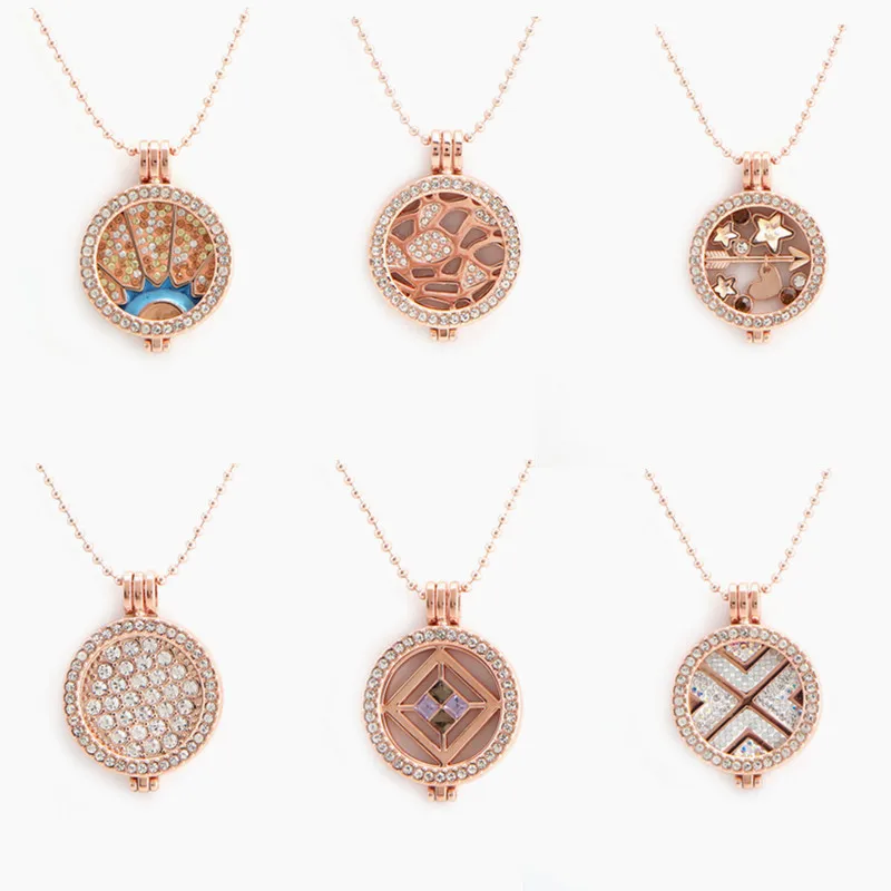 Винни Дизайн Ювелирные изделия 33 мм Монета кулон ожерелье розовое золото для женщин ювелирные изделия