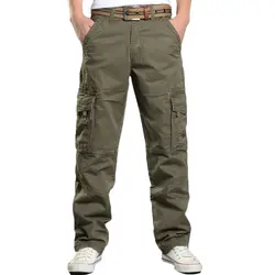 Брюки карго мужские повседневные мешковатые штаны с несколькими карманами Pantalon Homme мужские уличные военные тактические хлопковые брюки