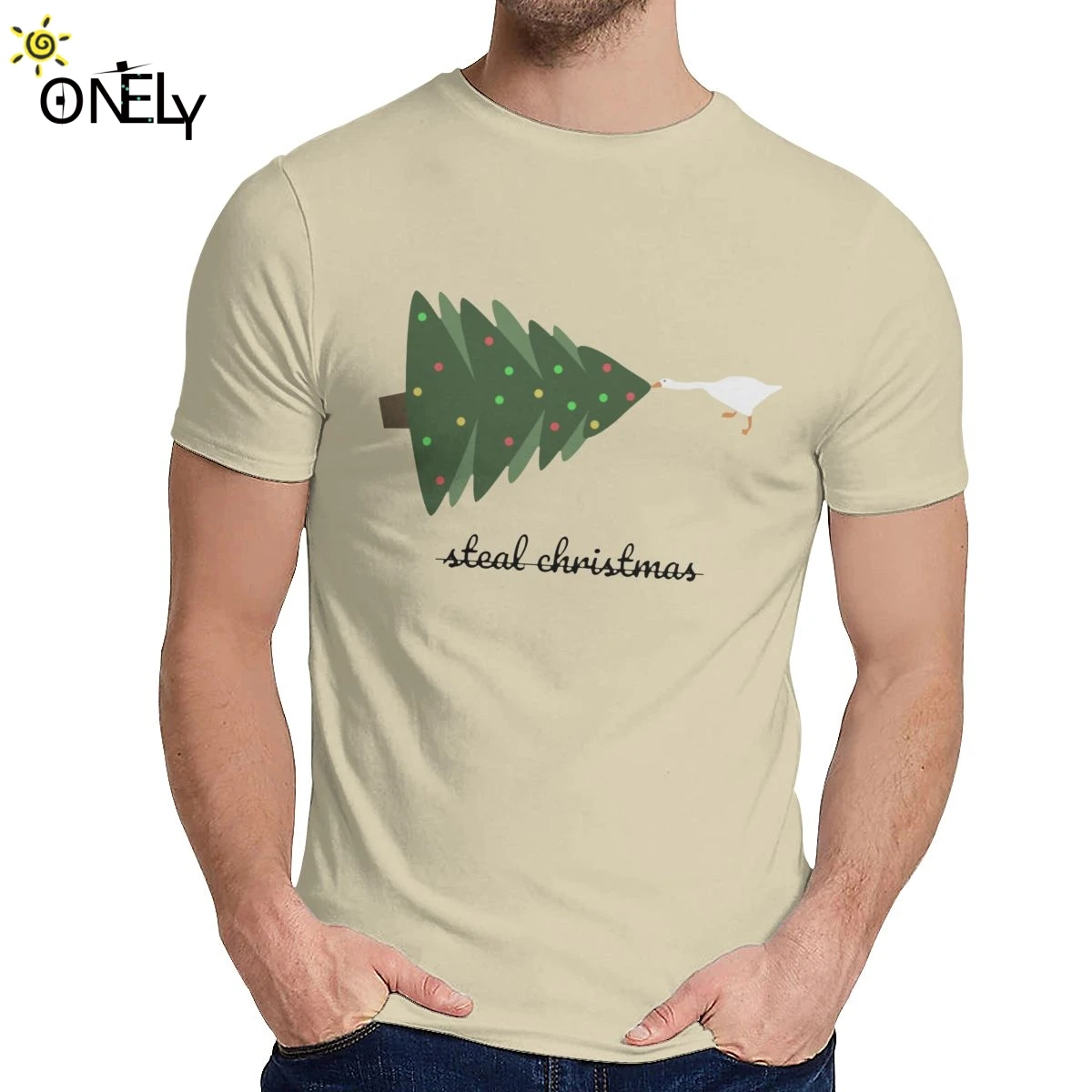 Футболка из натурального хлопка без названия гусиная игра Рождественская версия