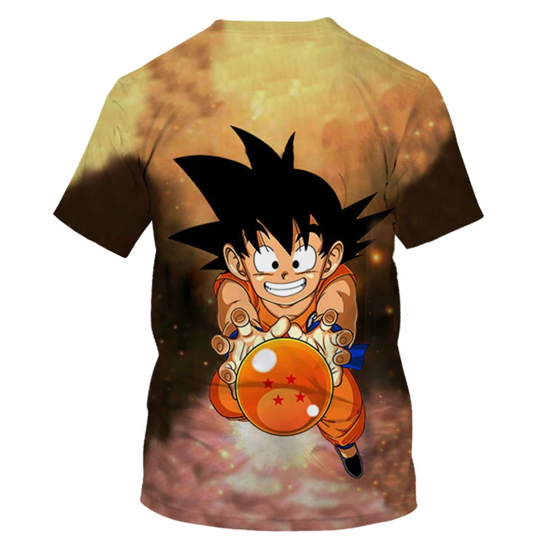 Summer Fashion New Men's Dragon Ball T-shirt Cartoon Monkey King Character 3d Printed Children's Casual Short Sleeve Shirt