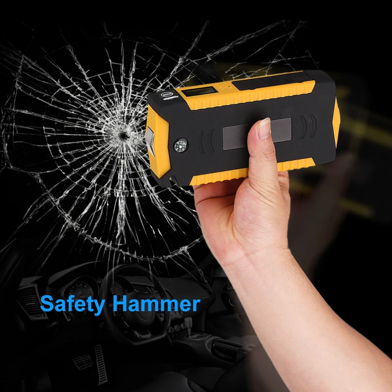  82800mAH Emergency Jump Starter Car Booster Battery Power Bank Peak 600A Portable Car Battery Boost