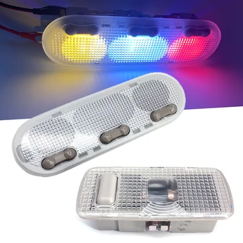 

For nissan qashqai j10 08-17 for Sunny for March T10 Car Interior Lamp Rear light Reading light 1-Botton 3-Botton Colorful light