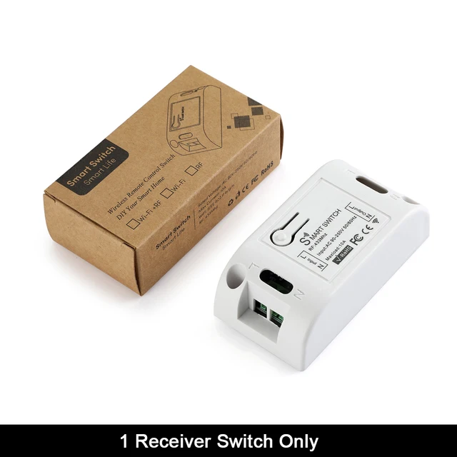 Rubrum Wall Switch 433Mhz Wireless RF 86 Wall Panel Transmitter Switch and AC 110V 220V Relay Receiver For Home Light LED Lamp 1 Controller