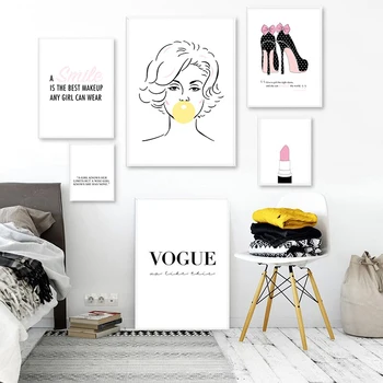 

Pink Lipstick Woman High Heels Fashion Poster Inspirational Print Canvas Art Painting Wall Picture Modern Girl Room Home Decor