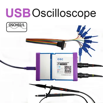 New OSCH02 OSCH02L OSCH02H 2 CH USB PC Virtual Digital Oscilloscope 100MHz Bandwidth 1GSa/s Sampling Rate Logic Analyzer hantek 6022be laptop pc usb digital storage virtual oscilloscope 2 channels 20mhz handheld portable osciloscopio