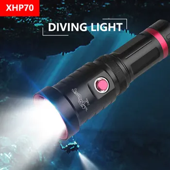 

IPX8 Waterproof XHP 70 LED Aluminum Alloy Flashlights 1500LM 3 Modes Outdoor Camping Hunting Diving Torch Portable Light