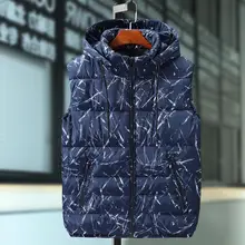 6XL 8XL 10XL модный жилет с капюшоном, мужской утепленный жилет с хлопковой подкладкой, мужская куртка без рукавов со съемным капюшоном, плюс размер
