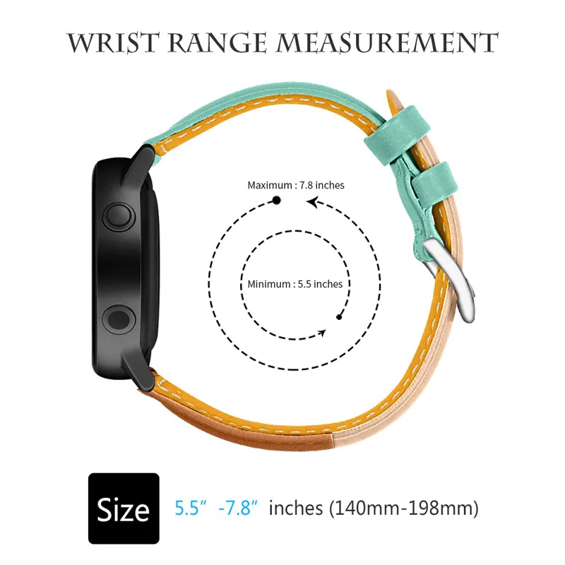 20mm Leather contrast strap 22mm For Samsung Gear S3 Galaxy Watch 46 42mm Sport Wristband bracelet huami amazfit Bip active Gear