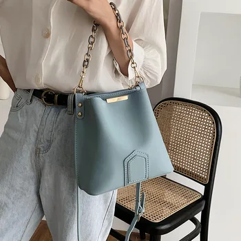 

Summer Fashion Shoulder Bag Package 2020 New Style Fashion Chain WOMEN'S Bag Simple Shoulder Bag Women INS Bucket Bag