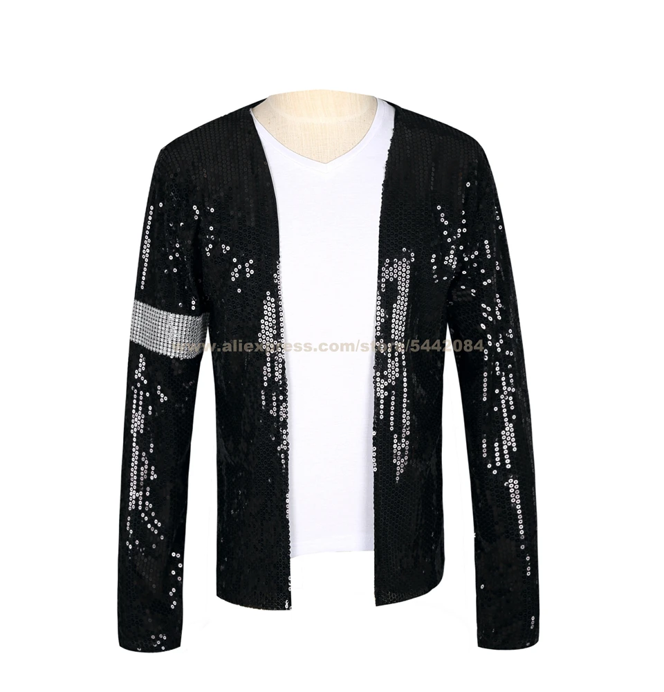 MJ Michael Jackson Jacket Billie Jean Coat Black Jacket And Glove Hallowmas Party Costume Cosplay Prop Collections 1BLJD025