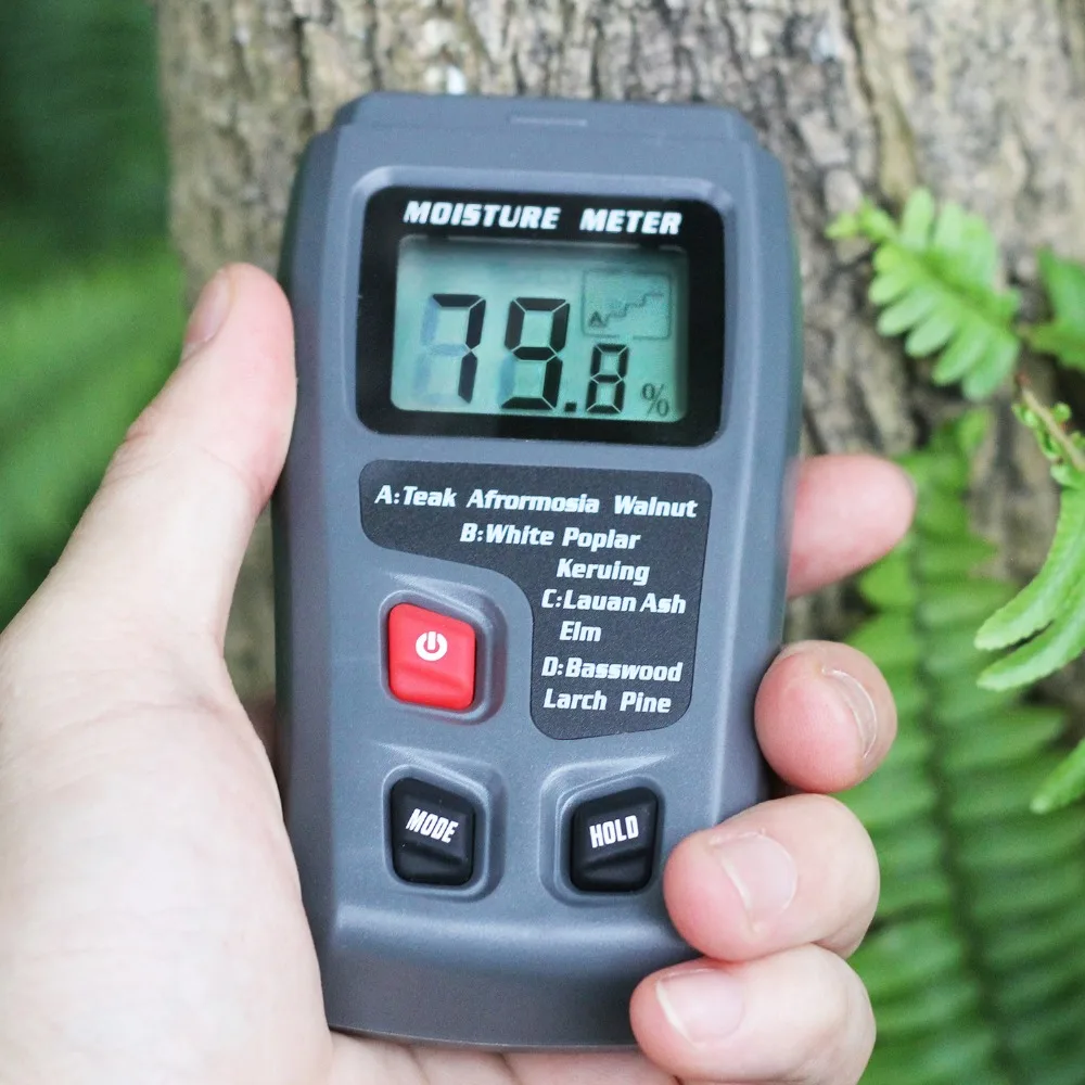 55BSIDE EMT01 двухконтактный цифровой измеритель влажности древесины 0-99.9% тестер влажности древесины детектор влажности древесины с большим ЖК-дисплеем