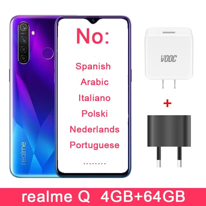 Q 4G 64G Blue Realme Q 4GB 64GB 6,3 ''мобильный телефон realme 5 pro 128GB Snapdragon 712 AIE 48MP Quad camera мобильный телефон 20W быстрое зарядное устройство - Цвет: Q 4G 64G Blue