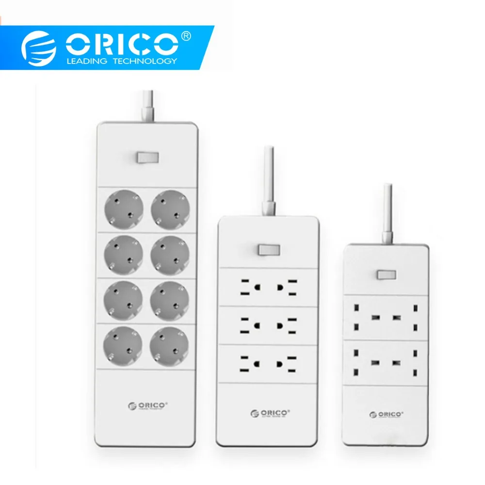 ORICO HPC-V1 USB EU UK US Electrical Socket Smart Power Strip Overload Switch Surge Protection 4 6 8 AC Outlets 5 2.4A USB Ports ORICO HPC-V1 USB EU UK US Electrical Socket Smart Power Strip Overload Switch Surge Protection 4 6 8 AC Outlets 5 2.4A USB Ports