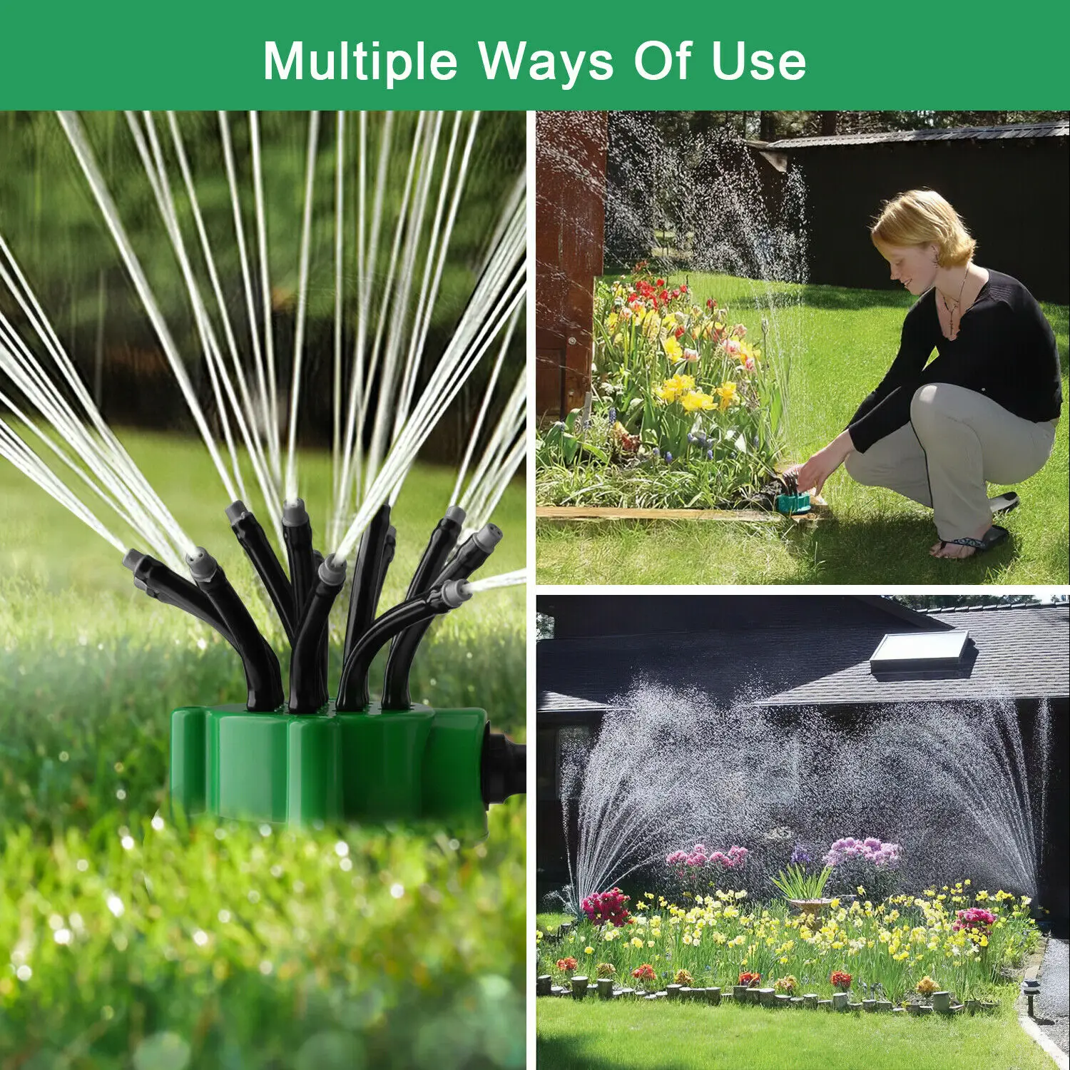 

Household 12 360° Adjustable Sprinkler Watering Flexible Tubes Water Sprayer System Tools for Garden Yard Lawn Garden Supplies