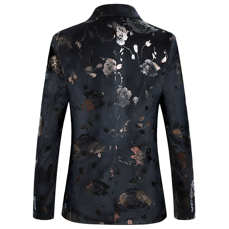 Men's Blazer Fashion Floral Print Bronzing Slim Large Size 6XL Suit Coat Fashion Urban Casual Men's Banquet Suit Men's Blazer Fashion Floral Print Bronzing Slim Large Size 6XL Suit Coat Fashion Urban Casual Men's Banquet Suit