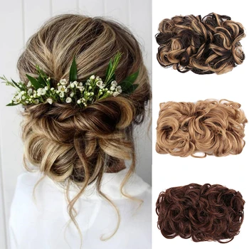 

DIANQI The elastic rubber band curls the chignon curls the hair on top of the hair wig synthetic wig