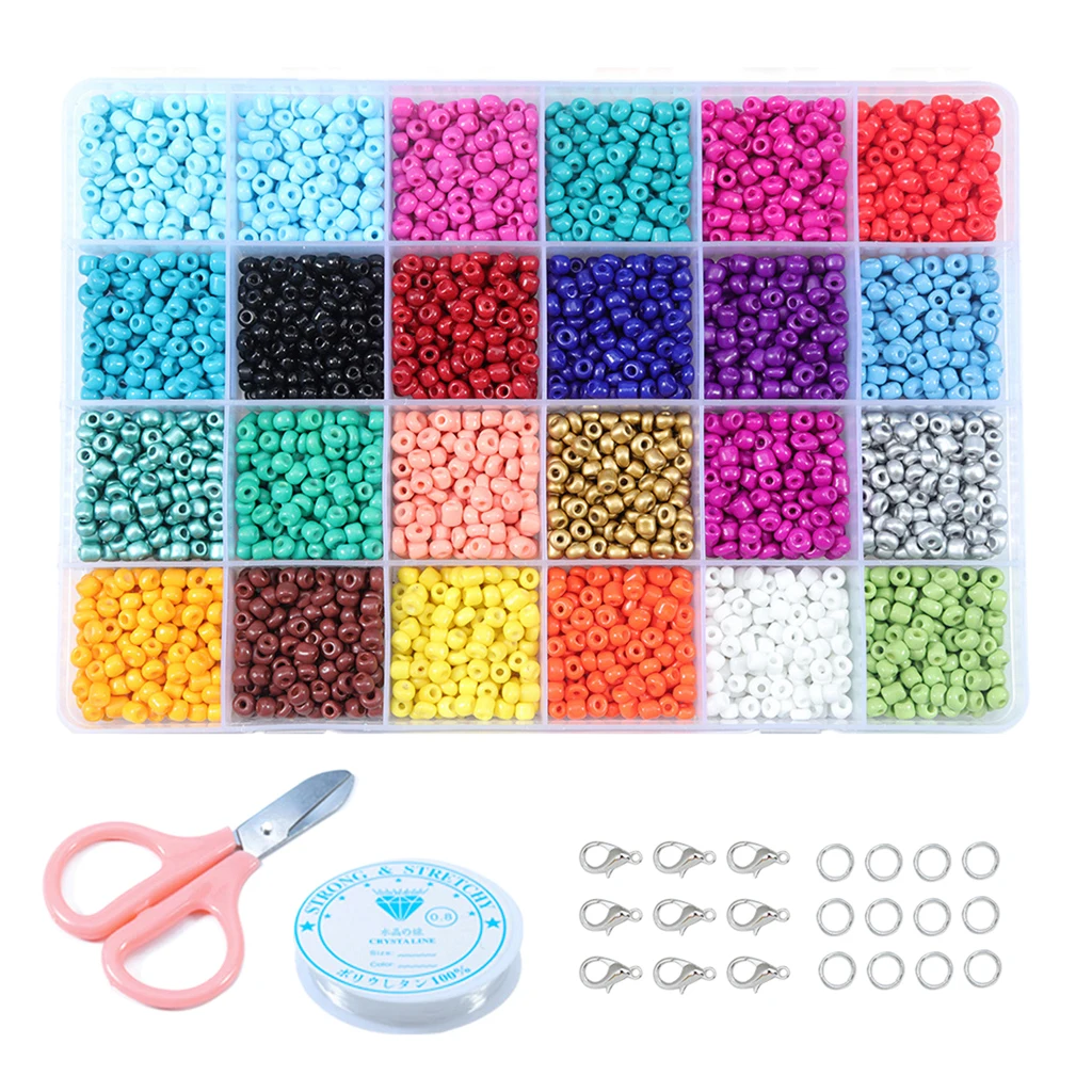 14523Pcs Loose Crafts Glass Seed Beads Charms for Bracelets DIY Jewelry Making