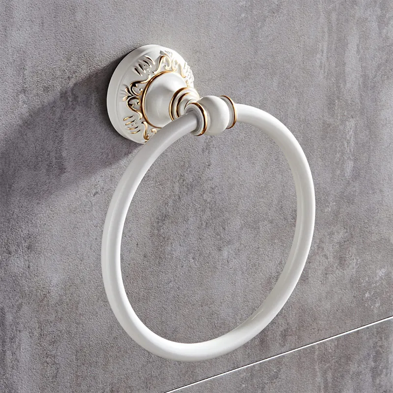 towel Antique White Wall-Mounted Round Towel Ring Classic Bathroom towel holder Bathroom Accessories