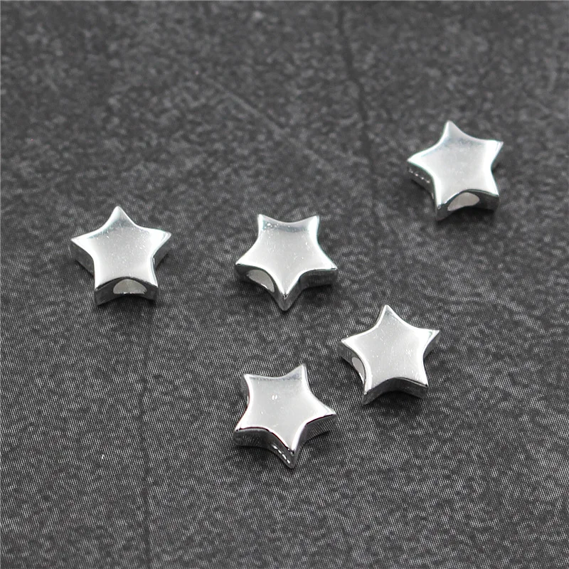 

Real 925 Sterling Silver Accessories Star Spacer Beads Suit DIY Bracelet Necklace Fine Jewelry Making
