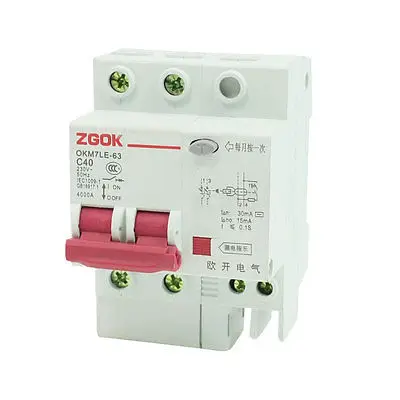

AC 230V C40 40A Rated Current 2 Pole ELCB Earth Leakage Circuit Breaker