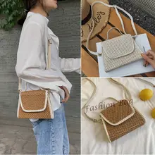 Через плечо соломенные сумки модные для женщин сумки из ротанга женские сумки на плечо ручной работы тканые сумки Tote Женские сумки-мессенджеры