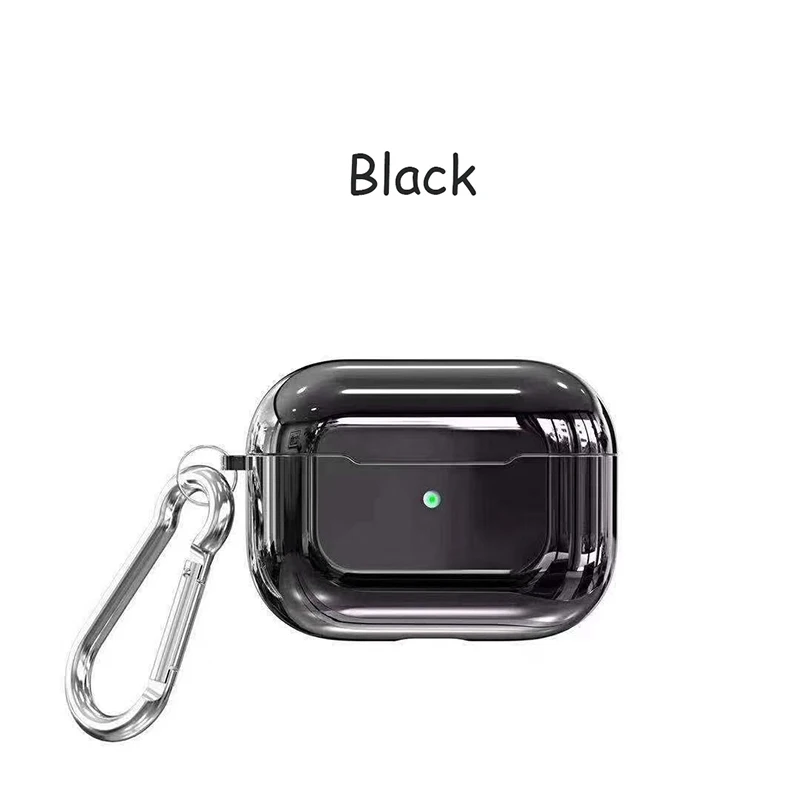 Чехол для гарнитуры с блестящим покрытием для Airpods Pro Capa Bluetooth, беспроводной чехол для наушников s для Airpods Pro, чехол для зарядки с пряжкой - Цвет: Black With Buckle