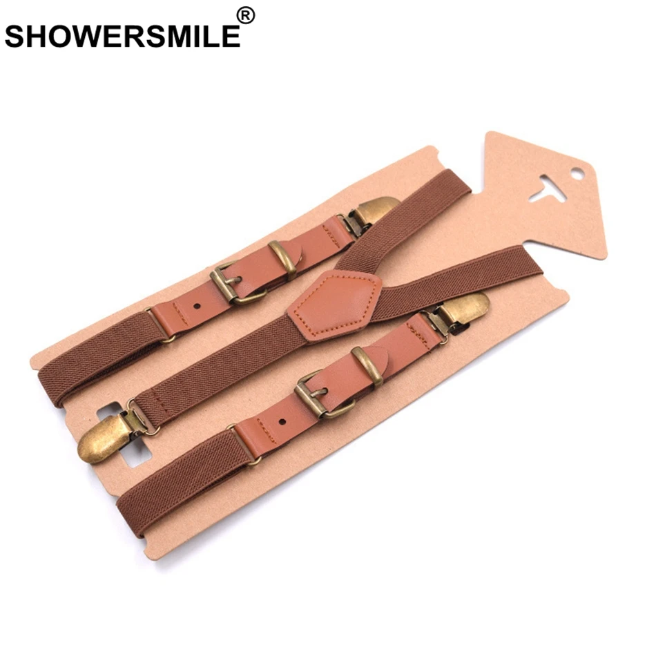 Мужские кожаные подтяжки shouresmile синие мужские для брюк Y Back женские свадебные