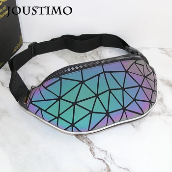 

Luminous Geometric Crossbody Bags For Women Outdoor Sports Travel Cycling Waist Bag Fanny Pack Women Casual Shoulder Handbags