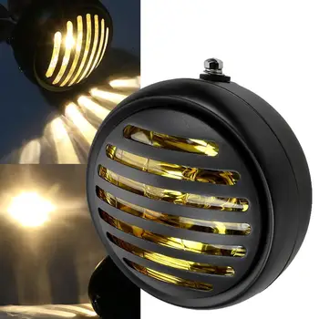 

1PCS Motorcycle Headlight Black Metal Retro Headlight 35W Front Light 12V Fits for Cafe Racer CG125 GN125