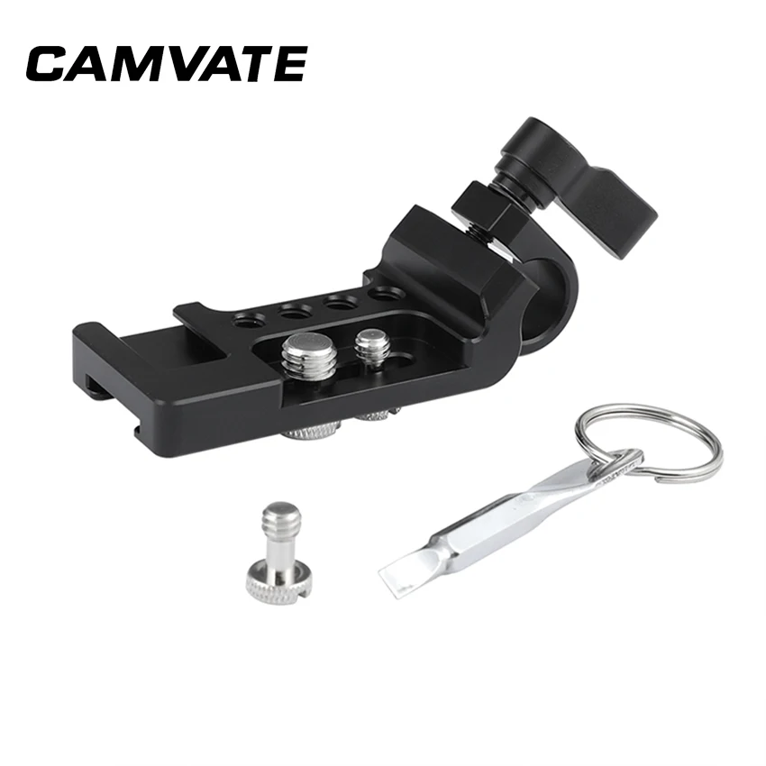 

CAMVATE Versatile Extension Plate With 15mm Single Rod Clamp & Double-sided Shoe Mounts & 1/4" 3/8" Mounting Studs C2282