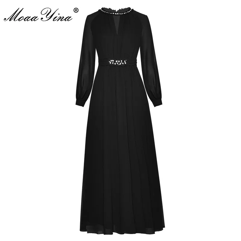 MoaaYina Fashion Designer dress Autumn Women's