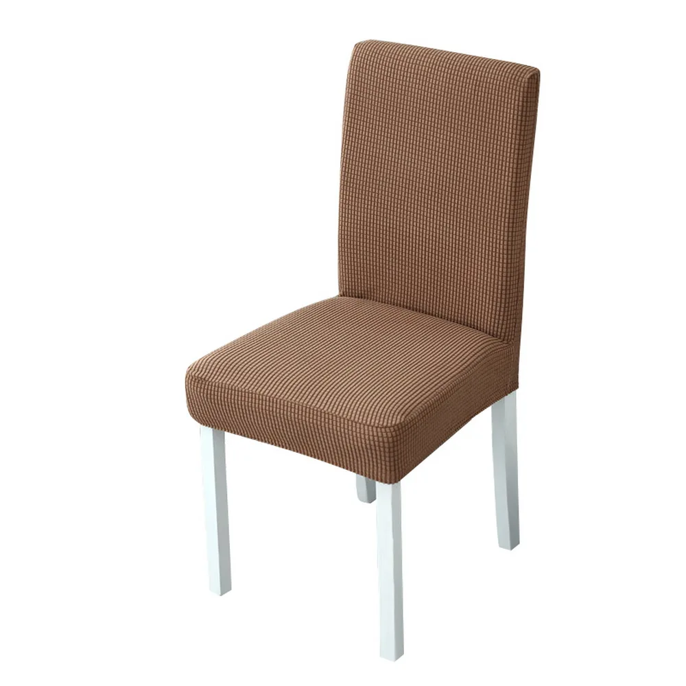 Клетчатые флисовые утолщенные эластичные чехлы на стулья для обеденного стула, защитные чехлы на стулья из спандекса для банкета, пыленепроницаемые чехлы на стулья - Цвет: D