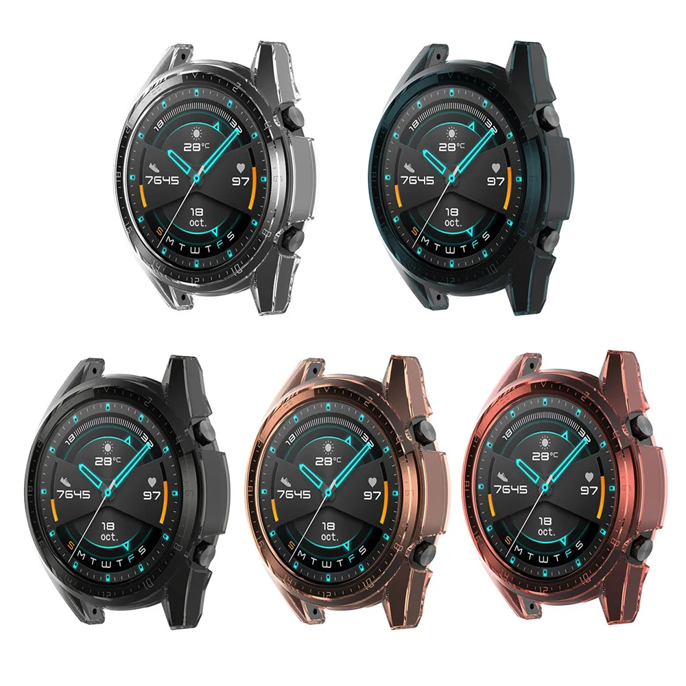 

TPU Transparent Protective Case Watch Cover for HUAWEI Watch GT /GT 2 42mm 46mm Smartwatch Screen Anti-Scratch Cover Protector
