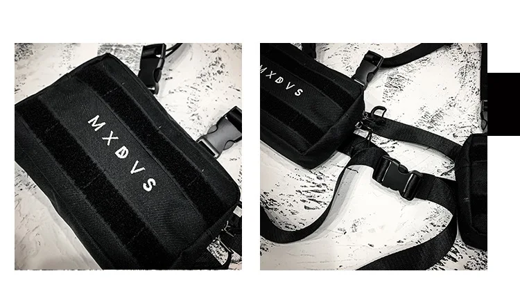 Новая тактическая нагрудная сумка, жилет для мужчин, черный хип-хоп стиль, многофункциональная тактическая сумка с двумя карманами, нагрудная сумка, уличная одежда Kanye West
