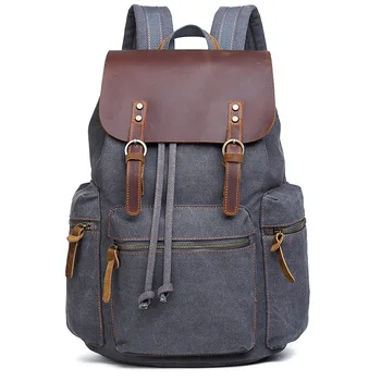 

2020 New New Retro Casual Men's Shoulder Waterproof Canvas Backpack Large Capacity Travel Unisex Student Casual Bag